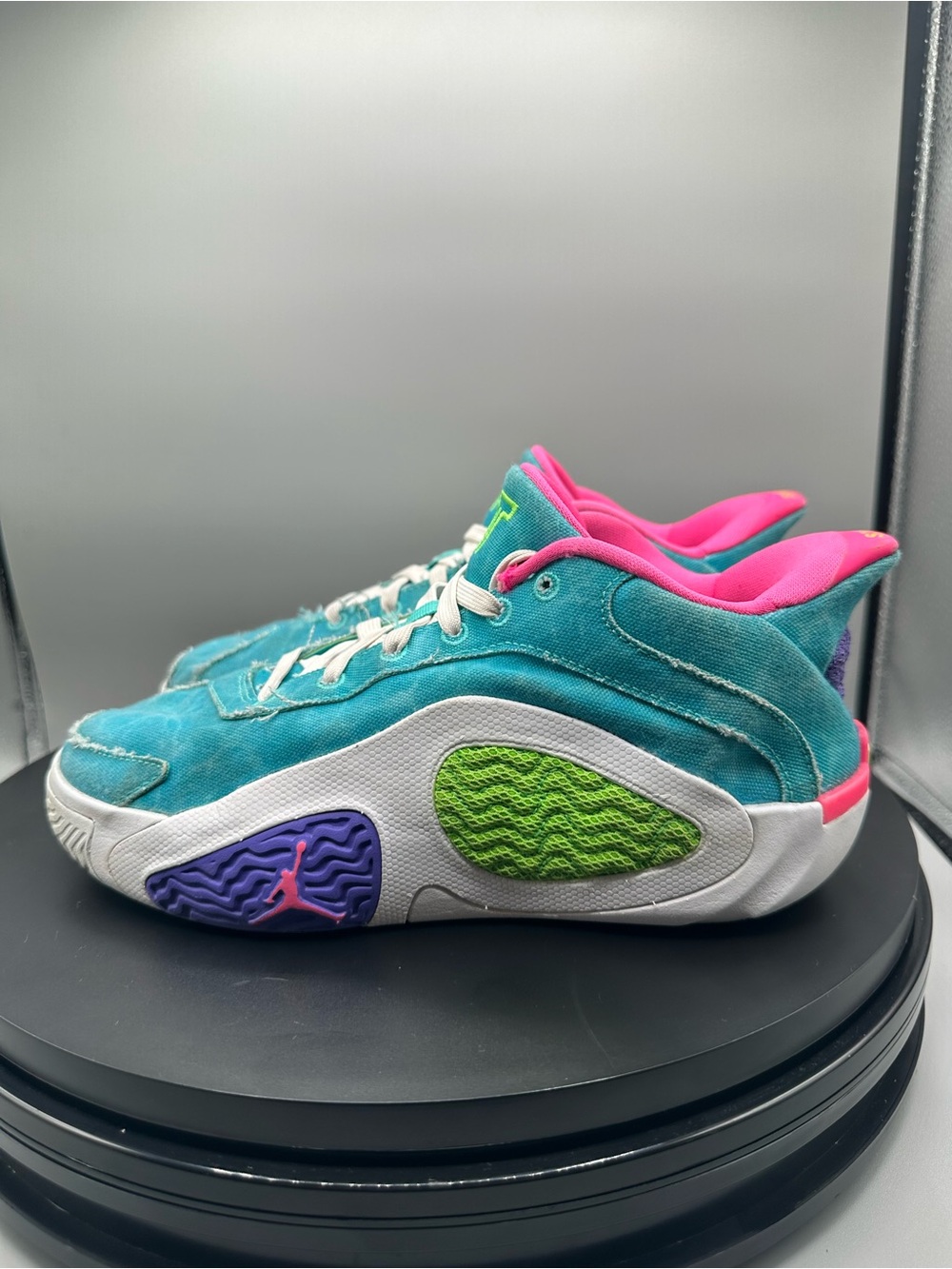 Jordan Tatum 2 Wave Runner Basketball Shoes Youth 5 Teal/Pink/Lime - Picture 5 of 10